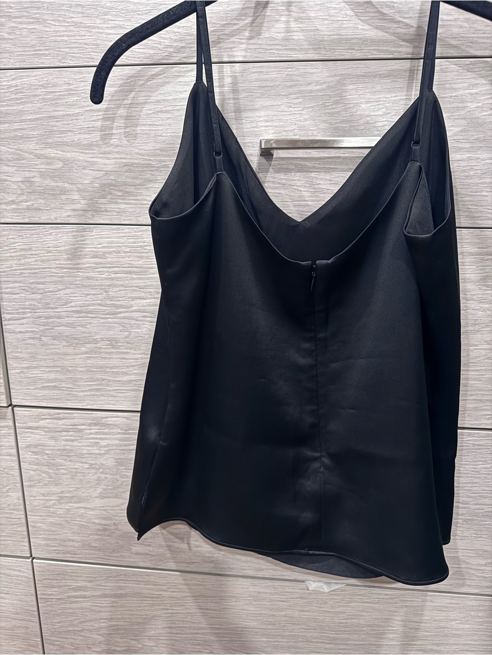 L'AGENCE Black Satin V-Neck Camisole